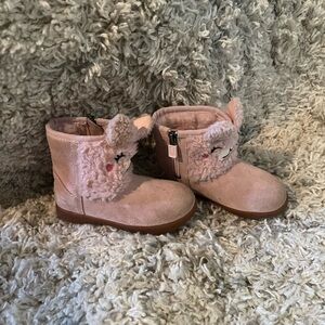 Nordstrom Ugg Llama Stuffie Boots Pink faux-Suede Sherpa faux-Wool Toddler 8